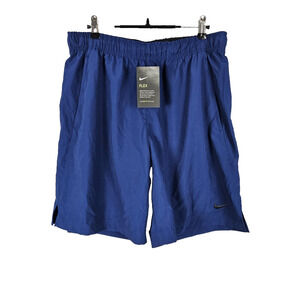 Nike Dri-Fit Mens Flex Shorts Size L Blue 8" Inseam 833271-492 Training